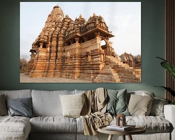 Buitenkant van de Kandariya Mahadeva-tempel in Khajuraho, Madhya Pradesh, India, Azië van WorldWidePhotoWeb