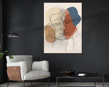 Vrouw en man kussen stijl abstract van TOAN TRAN