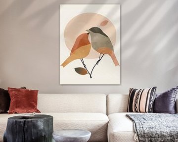 Lovebirds Canvas Print Stijl Abstract van TOAN TRAN