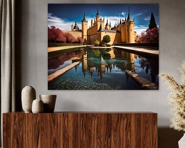 Kasteel Dreamscapes - Alcazar van Segovia, Spanje 2 van Johannas Art Creations