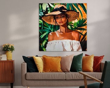 Zonnige elegantie in groen van Poster Art Shop