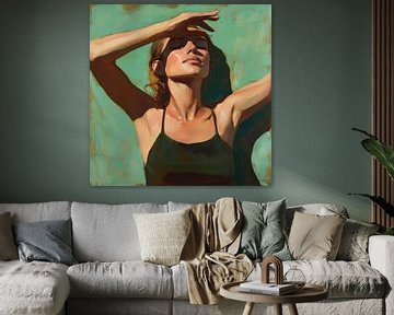 Een zonnig moment van ontspanning van Poster Art Shop