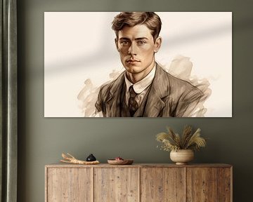 men portrait drawing, man pencil drawing by Animaflora PicsStock