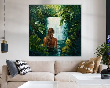 Tropischer Wasserfall im Dschungel von Poster Art Shop