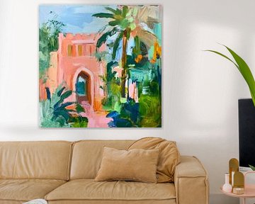 Tropische poort in zachte kleuren van Poster Art Shop