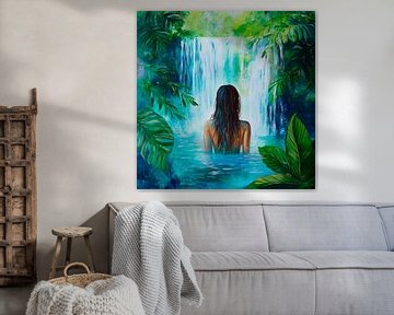 Wasserfall im tropischen Paradies von Poster Art Shop