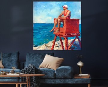 Guardian by the sea in the sun by Poster Art Shop