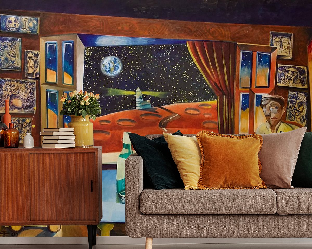 Voorbeeld van het werk in een kamer