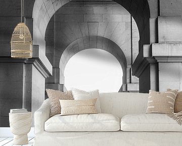 Detail van de Reichstag in Berlijn | zwart-wit fotografie | reisfotografie | Duitsland | fotobehang