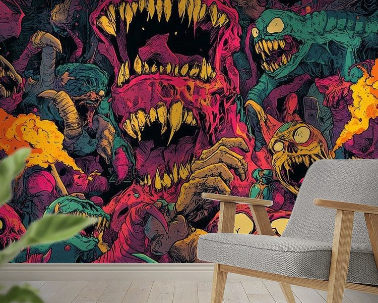 Voorbeeld van het werk in een kamer