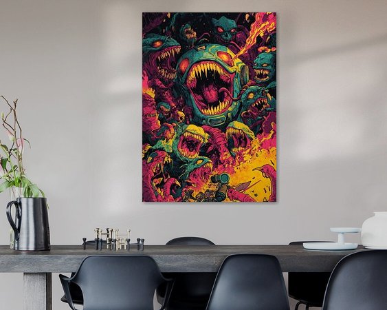 Voorbeeld van het werk in een kamer