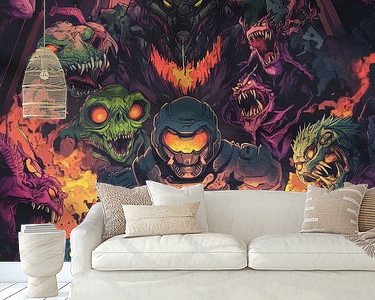 Voorbeeld van het werk in een kamer