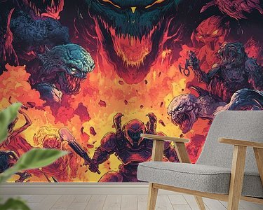 Voorbeeld van het werk in een kamer