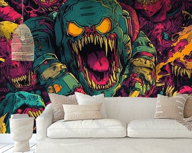 Voorbeeld van het werk in een kamer