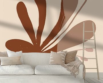 Abstrakte Blume. Boho Retro Abstrakt.