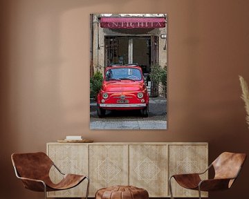 Fiat 500 in Pitigliano (met postereffect) van Jolanda van Eek en Ron de Jong