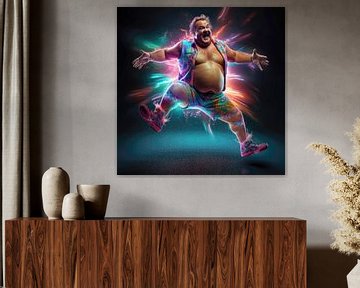 Vrolijke dikke man van BEARpictureart