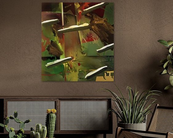 Voorbeeld van het werk in een kamer