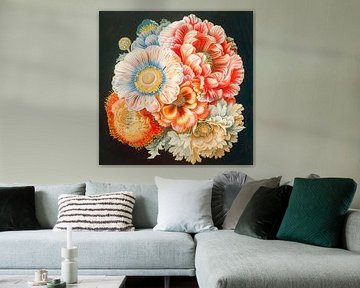 Fantasy floral Kunst gegen dunklen Hintergrund