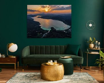 Sunset am Wörthersee van Ralf van de Veerdonk