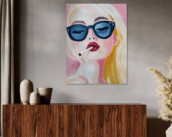 Voorbeeld van het werk in een kamer