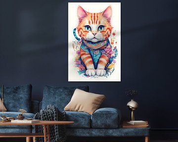 Kattenillustratie abstrak
