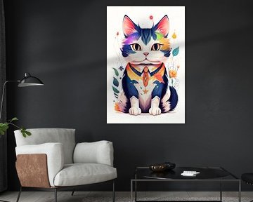 Cat illustration abstrak by Nz Art