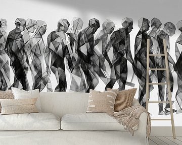 Gruppe von Menschen aus geometrischen Formen von Frank Heinz