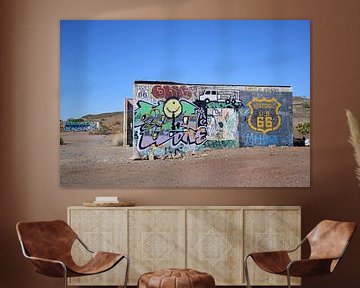 Enkele oude Route 66 ruïnes van Frank's Awesome Travels