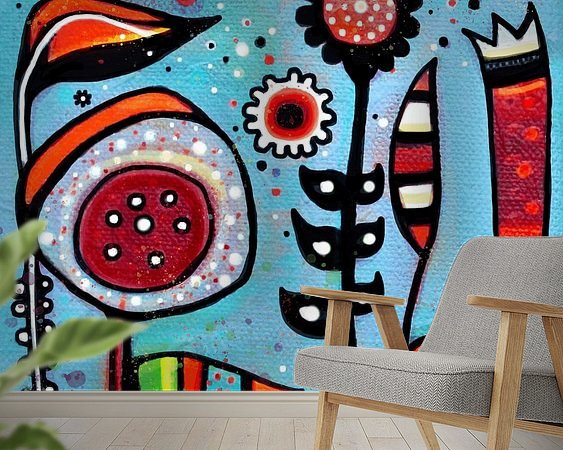 Voorbeeld van het werk in een kamer