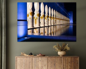 Mystiek verlichte Sjeikh Zayed Grand Mosque  Abu Dhabi