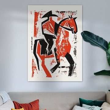 Abstract horse rider