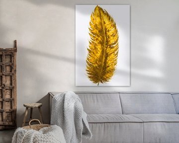 Gouden veer op witte achtergrond van Art & Soul Creations