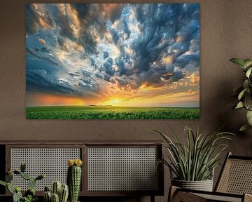 landscape with dramatic clouds