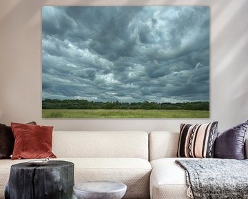 weiland met dramatische wolkenlucht van Egon Zitter
