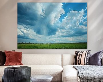 weiland met dramatische wolkenlucht van Egon Zitter
