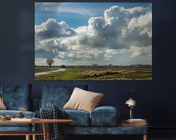 meadow with clouds