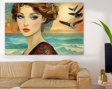De godin van de zee in een Art Nouveau droom van Skyfall