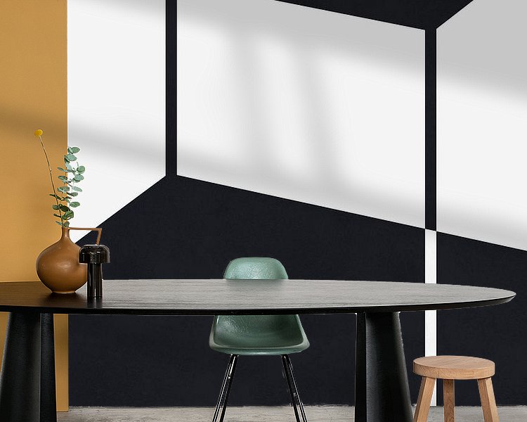 Voorbeeld van het werk in een kamer