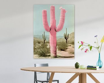 Vintage pink cactus van Studio Allee