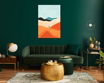 Bikers in colourful desert landscapes by Poster Art Shop