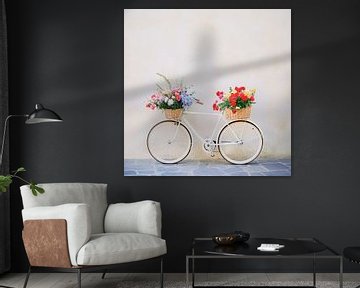 Bloemenfiets met manden van Poster Art Shop