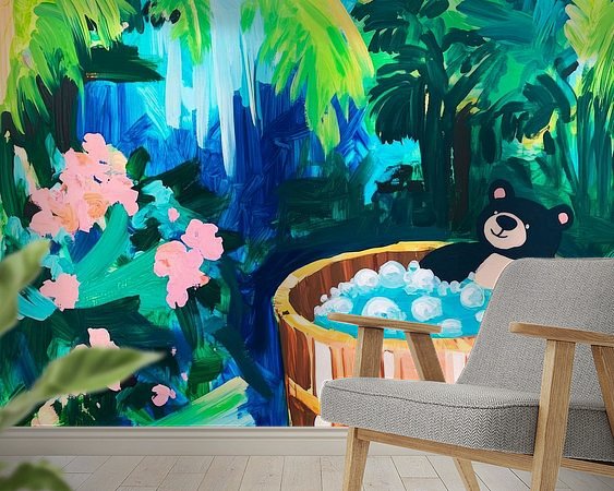 Voorbeeld van het werk in een kamer