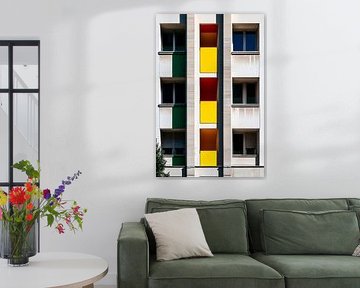 Colourful balconies on a modern façade by Poster Art Shop