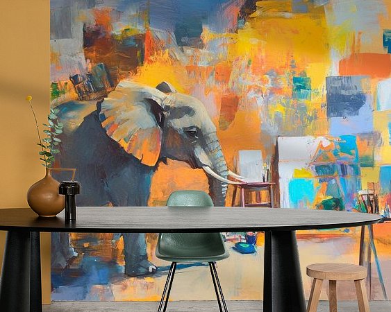 Voorbeeld van het werk in een kamer