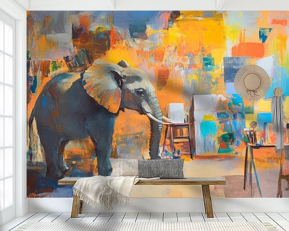 Voorbeeld van het werk in een kamer