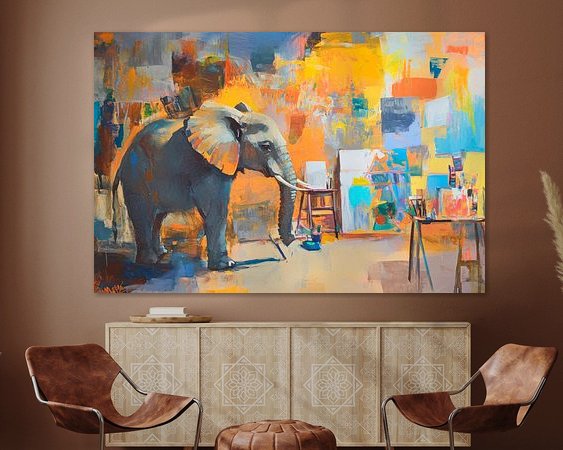 Voorbeeld van het werk in een kamer