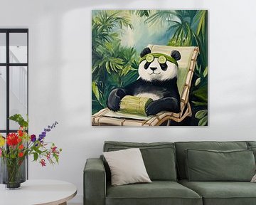 Ontspannende panda in de jungle van Poster Art Shop