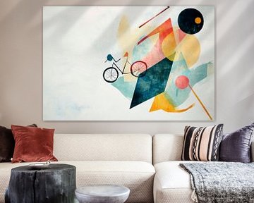 Fiets in kleurrijk aquarelontwerp van Poster Art Shop
