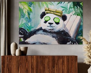 Ontspannende panda in de spa